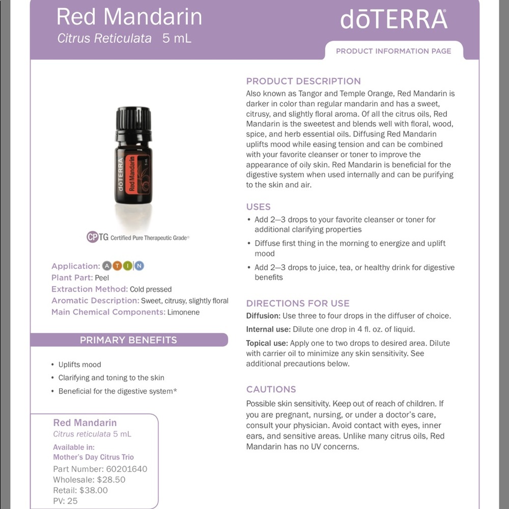 DōTERRA Red Mandarin unopened